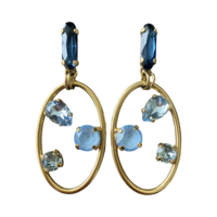 CERCHIO OVALE STRASS BLUE/GOLD 