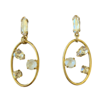 CERCHIO OVALE STRASS WHITE/GOLD