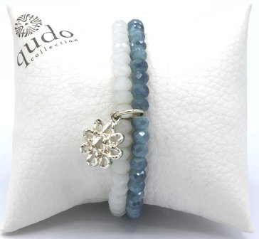 Bracelet combi light blue flower 