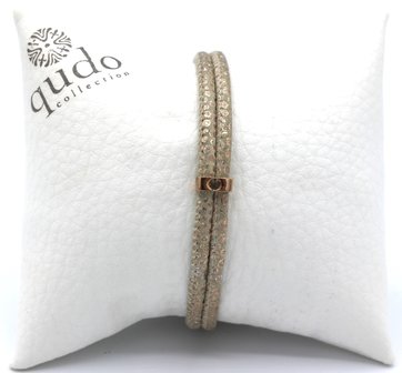 Bracelet ros&eacute; snake (verwisselbare parels)