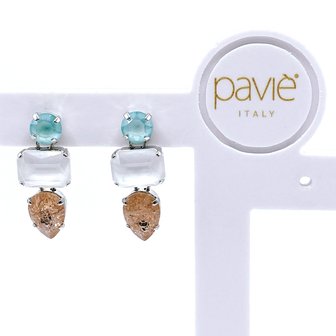 TRE PERLE PICCOLO MINT/WHITE/PEACH/SILVER