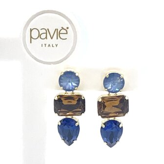 TRE PERLE MEDIO BLU/BROWN/GOLD