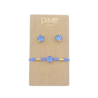 Strass set blue/gold