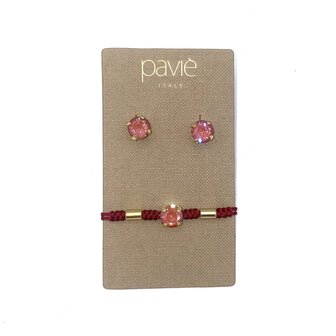 Strass set corallo/gold