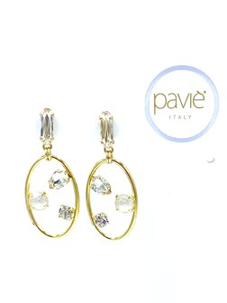 CERCHIO OVALE STRASS WHITE/GOLD