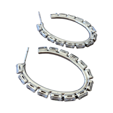 cerchio ovale silver strass