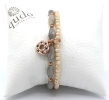 Bracelet combi taupe flower 