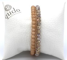 Bracelet combi zalm/beige