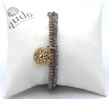 Bracelet combi grijs/taupe 