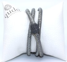 Bracelet cross grey snake diamond