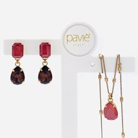 DROP MEDIO BORDEAUX / ROSE + NECKLACE 