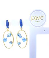 CERCHIO OVALE STRASS BLUE/GOLD 